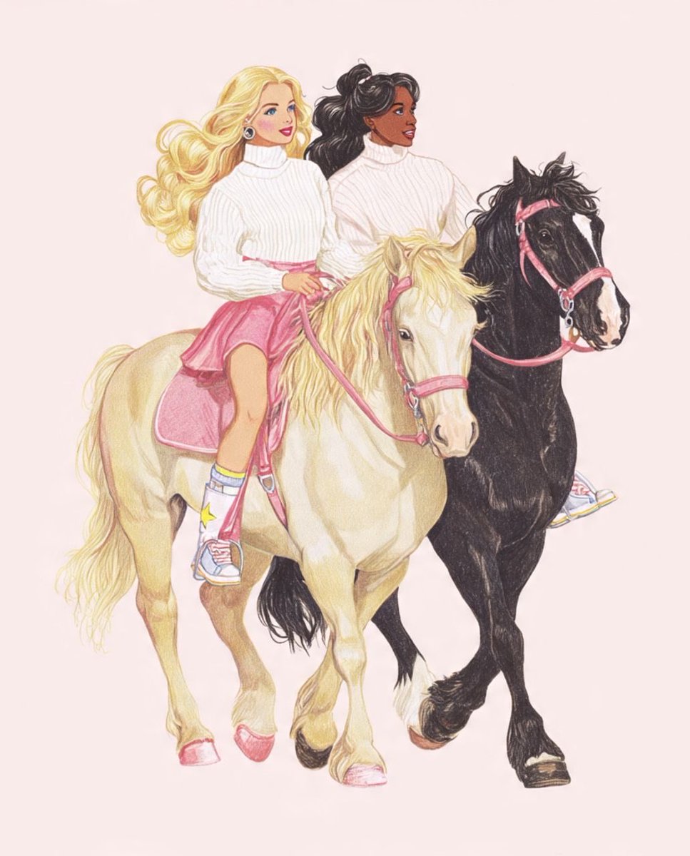 Vibelyra's tweet photo. Barbie Pony Ride https://t.co/i2ayO9Ckr3