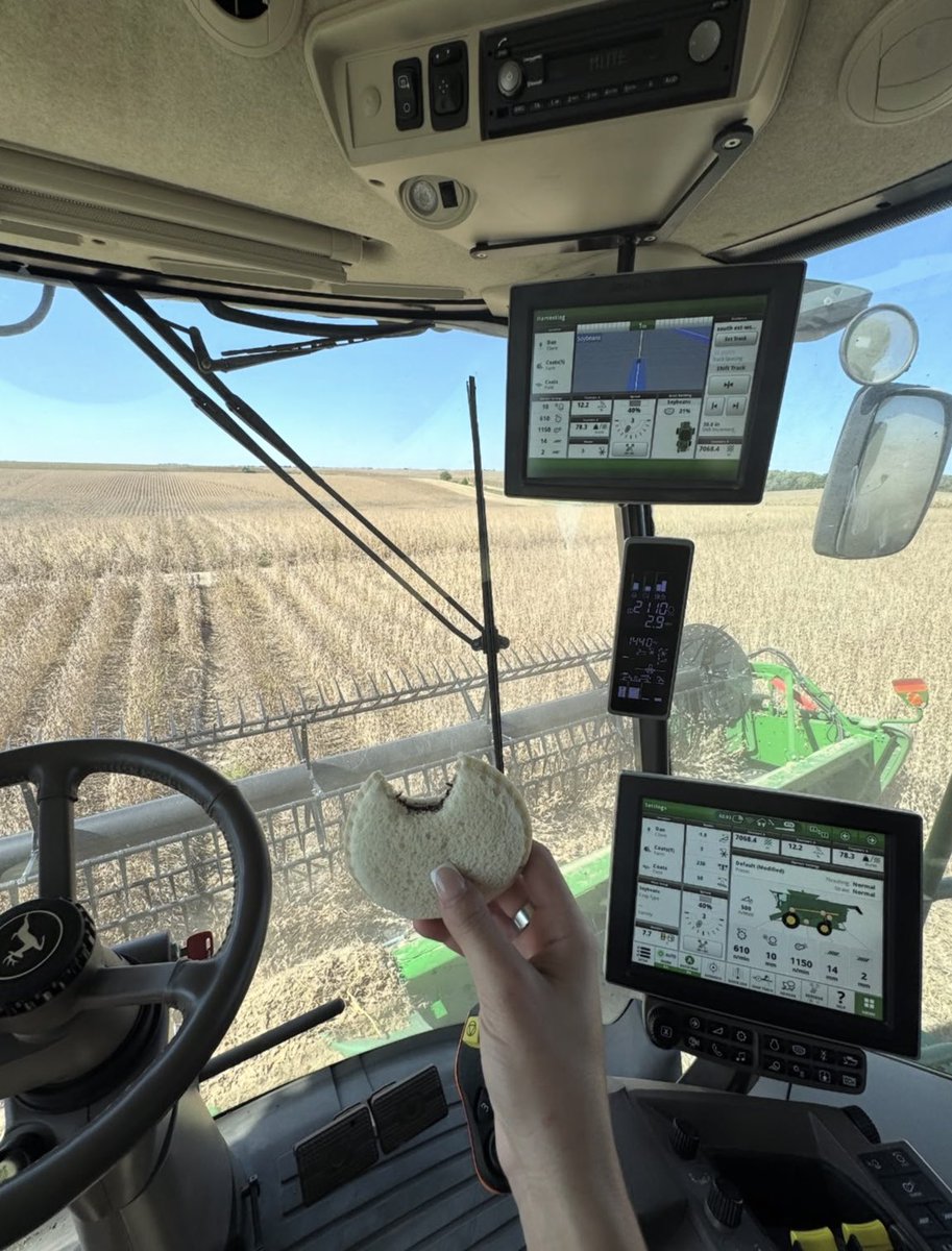 Laurafarms78's tweet photo. They call me the animal whisperer... turns out machines listen too 😉 What should I name her? Drop ideas ⬇️ #Nebraska #Farm https://t.co/EBFnvgZyG9