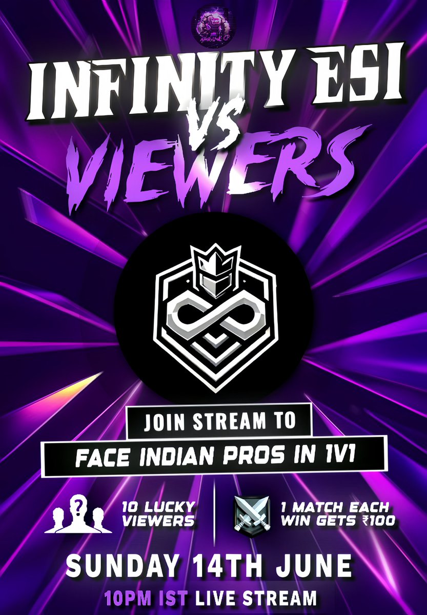 arkaneXinfinity's tweet photo. Get ready to face some of the best players in india.

Today, live 10pm ist, 10 viewers can go 1v1 against players from @INFINITY_ESI . Win and have fun live.

https://t.co/21P1NZYVRK https://t.co/1VfCYPzh5D
