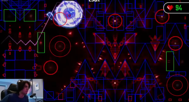 LunarRoid24800's tweet photo. Pro player DasherDoggie dies at 1% on “GRIEF”, an upcoming Top 1 hardest demon in Geometry Dash.

This run was after 400,000+ attempts. https://t.co/JbHTSwRjkI