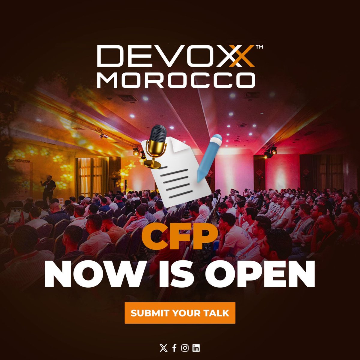boredabdel's tweet photo. β οΈ Three Week Left to submit your talk to Devoxx Morocco β°
HURRY UP πββ‘οΈ πββοΈββ‘οΈ πββοΈββ‘οΈ π https://t.co/Z5KxeMY1t0
#DevoxxMA #Devoxx https://t.co/nIGgYq3Ww7