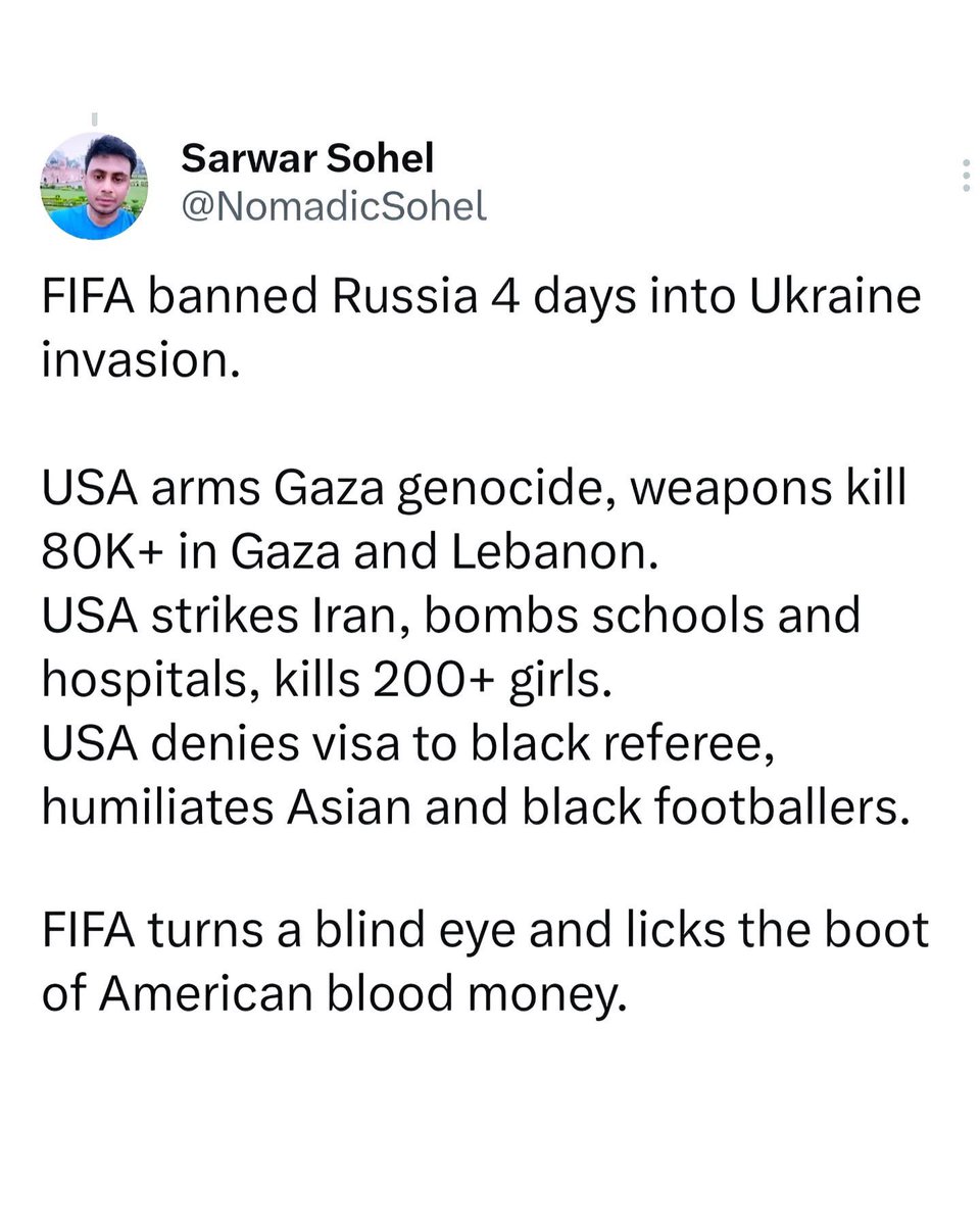 Ph0nExAli's tweet photo. #fifa double standards https://t.co/vGTD7XdWRa
