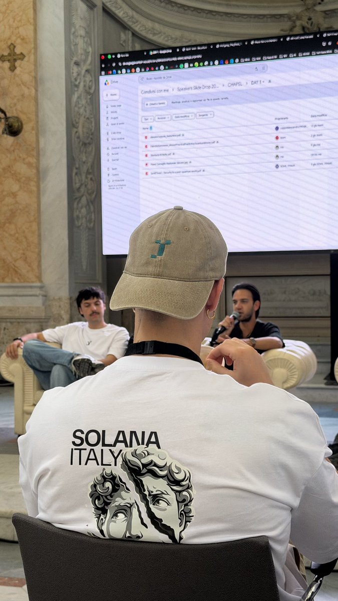 gianlucabruno3's tweet photo. Naples is delivering. 🇮🇹⚡

Amazing venue, incredible energy, a packed @solana booth and some of the best merch we’ve ever brought to an event.

And we’re just getting started.

See you tomorrow for our @SolanaEvents side event. https://t.co/DgR0tN7i5g