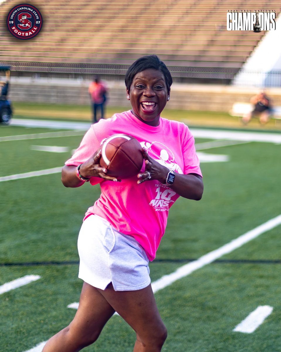 SCState_Fb's tweet photo. #GoDogs

🏈💙 That’s a wrap on the 2nd Annual Coach Berry 1-0 Mindset Women’s Clinic! 💙🏈

What an incredible day of football, fellowship, and fun! Thank you to all of the amazing ladies who came out to learn more about Bulldog Football, connect with our staff, and experience what it means to have a true 1-0 Mindset.

Your energy, enthusiasm, and support made this event a huge success. We appreciate each and every one of you for being part of the Bulldog family.

Until next year… GO DOGS!

@SCStateAthletic @MEACSports @coachberry77 
#PayTheFEE
#DigDEEP
#STATEofMind
#RaiseTheBAR
🔴🔵🐶🏈