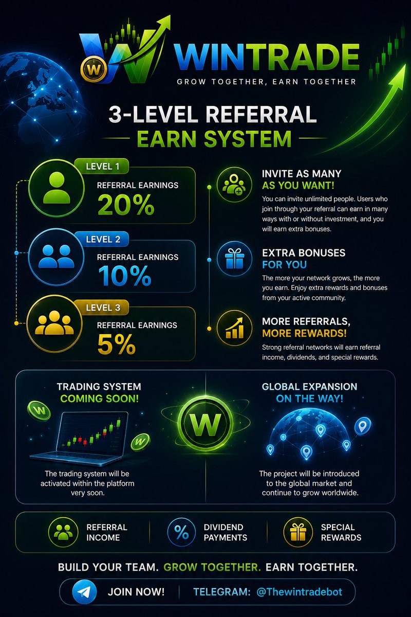 WiTonWintrade's tweet photo. ✨ Stable passive income
🚀 High referral earnings
📈 Staking income opportunities
💡 A promising project #WinTrade #WiTon #Mining #Crypto #TON https://t.co/T3Rny5icA8