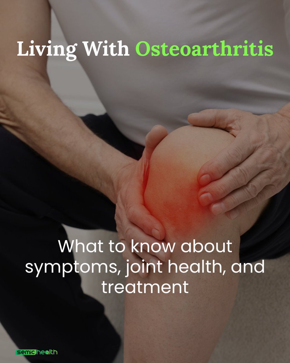 SemicHealth_'s tweet photo. Do aching joints automatically mean you're just getting older? Joint pain is often seen as a normal part of aging, but that's not always the full story, and one of the most common causes of persistent joint pain in older adults is osteoarthritis. https://t.co/GJWxVenOU7