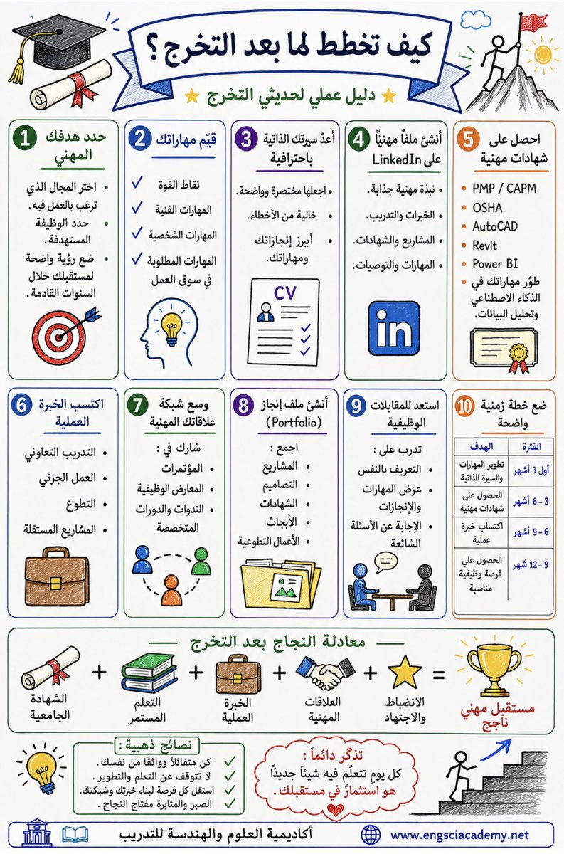 EngSciAcademy's tweet photo. كيف تخطط لما بعد #التخرج؟  دليلك العملي بعد #التخرج.   #الجامعات_السعودية #الخريجيون https://t.co/tE3ViCyfWH