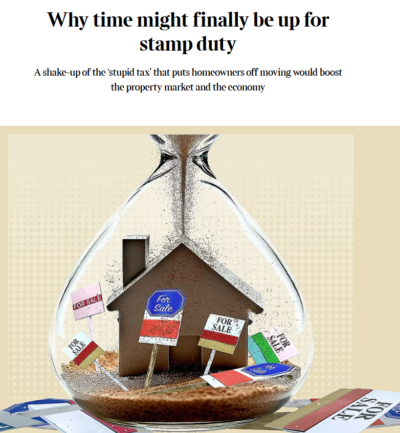 CutMyTaxUK's tweet photo. Great analysis of Stamp Duty's failings in the Times.

The average UK stamp duty bill has soared 760% in 30 years — nearly 1,900% in London.
The Treasury earned £10.3 bn in 2024-25 from stamp duty on residential property. It is forecast to be £20.7 bn by 2030-2031.
Stamp duty is paid by 1 in 3 first-time buyers, while 1 in 4 homeowners say it is stopping them from moving.

Brown & Osborne are responsible for the problem. Brown started hiking the rates in 1997 from 1% to 2%. Osborne went much further, taking the top rate to 12%.  Osborne's thresholds have remained the same since 2014 despite 42% inflation since that time.

Paula Higgins from the Homeowners Alliance said: “When a family faces a £10,000 stamp duty bill just to move to a £400,000 home, it’s no wonder potential movers are staying put.”

It's a dreadful tax which deters people from moving house and changing jobs.