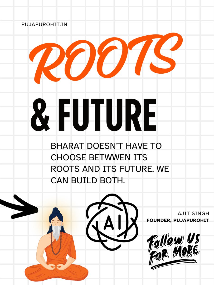 ajit_s_official's tweet photo. Roots &amp; Future 🌱

Bharat doesn't have to choose between its roots and its future. We can build both.

— Ajit Singh, Founder, PujaPurohit

@startup_bihar  #StartupBihar #Bihar #FaithTech #Sanatan #BharatTech https://t.co/Mn71lIT5cv