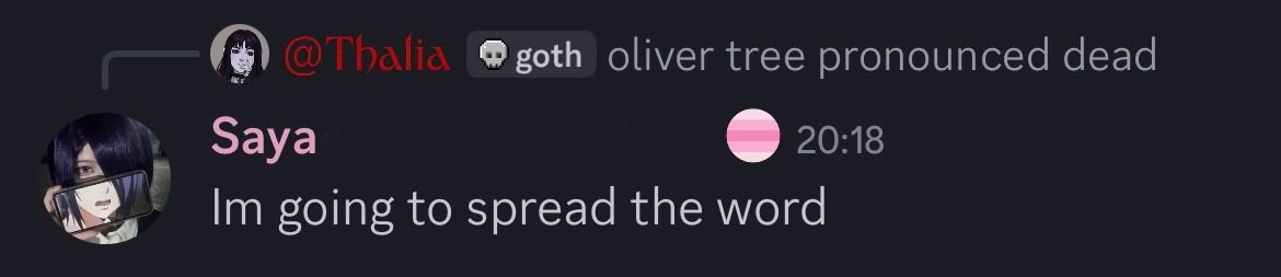 chromeowls's tweet photo. Oliver Tree pronounced dead https://t.co/dqRcNidrGS