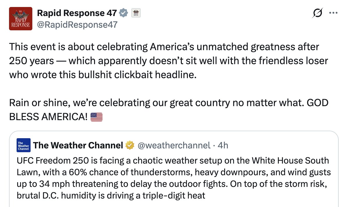 onestpress's tweet photo. Now they're fighting... the Weather Channel https://t.co/ISUrZE0giW
