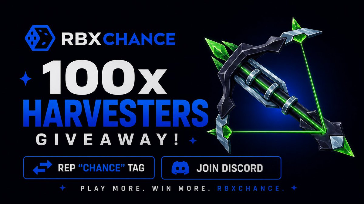 RBXChance's tweet photo. 💚 100 HARVESTERS. 100 WINNERS. 💚

The biggest Harvester giveaway we've ever done is LIVE.

🎯 Follow @RBXChance
🔁 Repost
💬 Reply with your Roblox username
🏷️ Rep the "CHANCE" tag in Discord
100 lucky winners will each receive a Harvester.
👇 Enter now.
#MM2 #MurderMystery2 #Roblox #MM2Giveaway #RobloxGiveaway #SOL #ETH #BTC #Crypto #CryptoGaming #GameFi #RBXChance