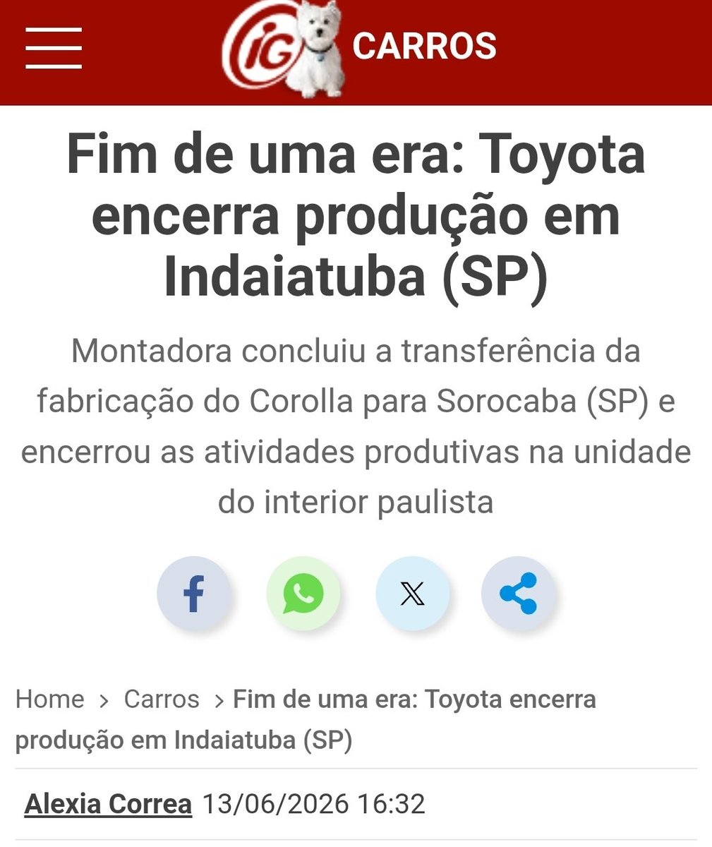 Terra__Brasilis's tweet photo. Adeus Toyota Indaiatuba.
1500 empregados demitidos https://t.co/IzzZ6jpGfm