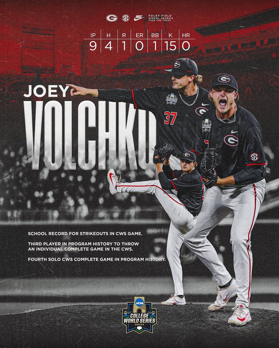 BaseballUGA's tweet photo. History is made in Omaha. 

#GoDawgs https://t.co/GmmAQY89KD