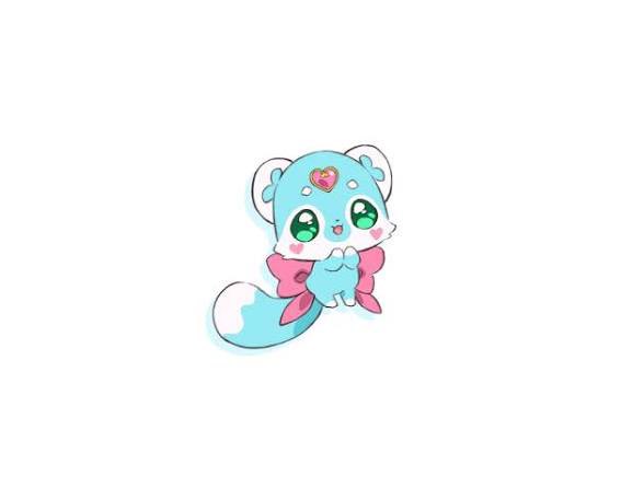 LapinLaMode's tweet photo. now, who is shushutan (cure eclair's fairy)? 
i believe it's one of the other 2 candidates (rei or shiruku).

rei because pochitan really gravitated towards her like they were #sisters, and shiruku because...well, look at her! and she's an actress, probably #acting like a human! https://t.co/NyhpOMJMzd