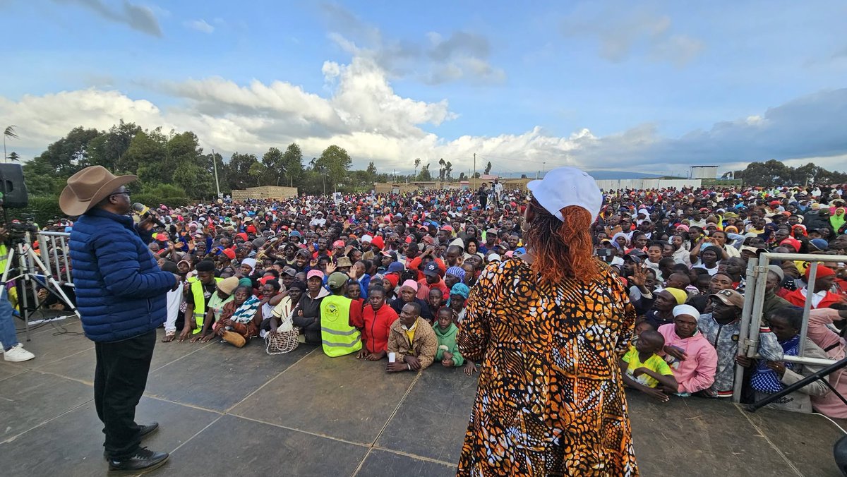 UMPKenya's tweet photo. NGUSISHI WAS MASSIVE, NA BADO!

The Umoja na Maendeleo Party (UMP) held a successful rally in Ngusishi, Kisima Ward, Buuri Constituency, where the people turned up in large numbers and once again demonstrated the spirit of unity, compassion, and people-centred leadership.

The rally made a direct and meaningful impact in the community. Nkatha Murega, a vulnerable resident identified by the people of Ngusishi, received a dairy cow to help strengthen her household economically and restore dignity through sustainable support.

In addition, students received financial assistance to help them continue with their education, the elderly were gifted blankets for warmth during this cold season, farmers received gumboots to support their work, and foodstuffs were shared with the wider community so that no one would be left behind.

Today's rally was attended by several aspirants for Senatorial, Member of Parliament, Woman Representative, and MCA seats, further underscoring UMP’s strength and expanding grassroots support ahead of 2027.

The people of Ngusishi once again affirmed their faith in a movement that stands with the people, uplifts the vulnerable, and promotes practical leadership that touches lives.

Umoja na Maendeleo Party (UMP)
Utajiri kwa Wote
