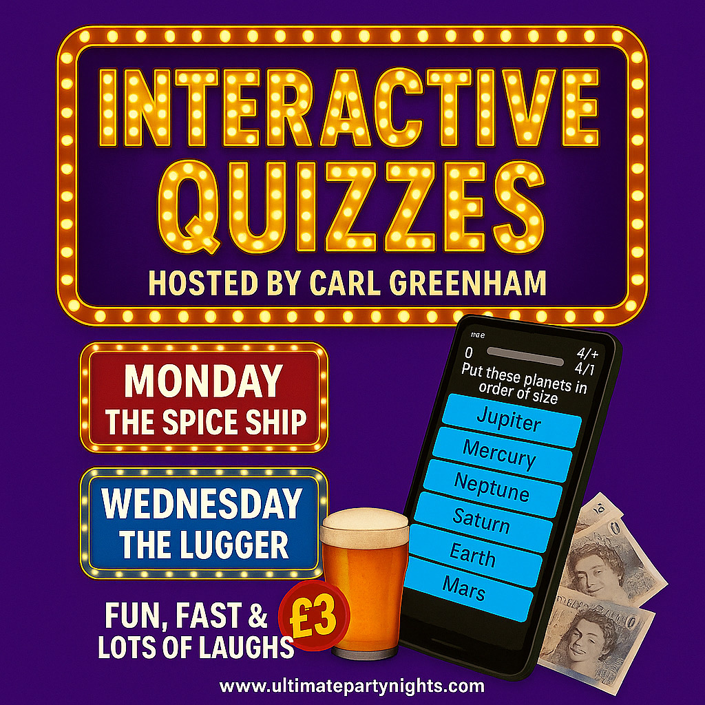 UltPartyNights's tweet photo. 🔥 THIS WEEK’S QUIZZES 🔥

📍 Monday – The Spice Ship
📍 Wednesday – The Lugger Inn

📱 Fast, fun, phone-based quiz
💥 Cash, shots &amp; prizes up for grabs

⏰ Get in early… it’s filling up FAST https://t.co/huv64Qv8nb