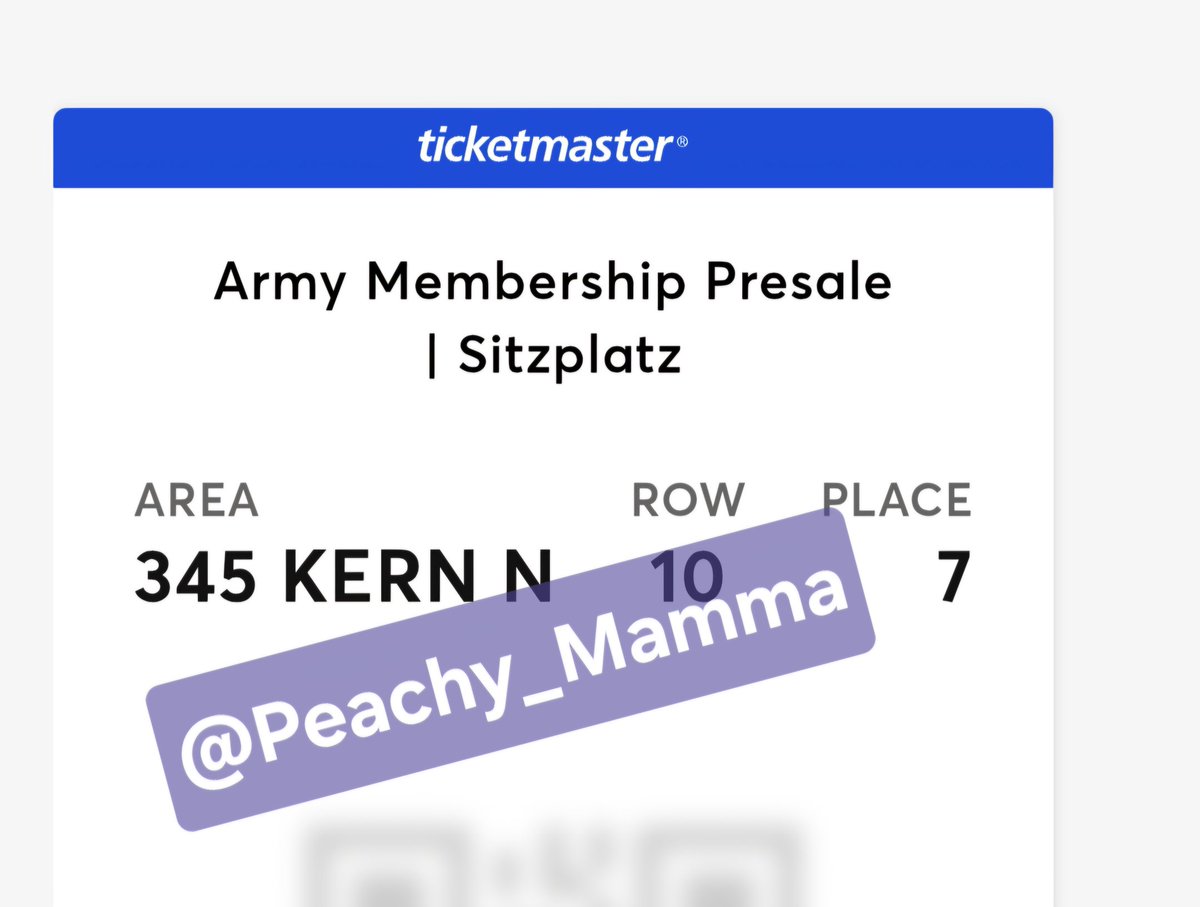 Peachy_Mamma's tweet photo. WTS 1 ticket for Munich D1, 11th July'26

Selling at FV + any paypal fees 

You'll be sitting next to my friend and I can connect you to them. DM 💜

#BTS_ARIRANG #875tickets #BTSTickets @875tickets https://t.co/qDlWDlQfWs