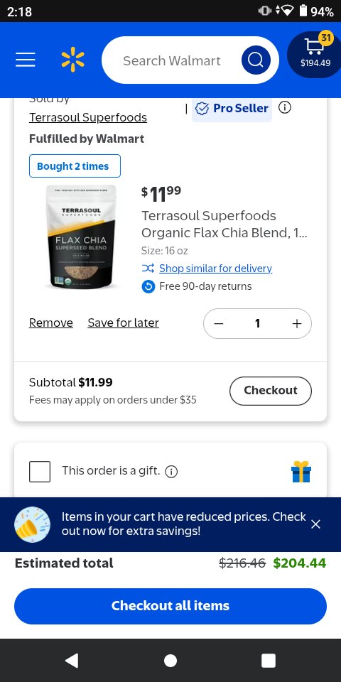 Krisproblems2's tweet photo. @POTUS @TheDemocrats @Republicans @realDonaldTrump @AssuranceCell @RepGusBilirakis @HernandoCoGov @NancyMace @RepNancyMace @RepKeithSelf @MyFLFamilies @USDA I am at 30+ hours so hopefully it's fine for tomorrow. Anyways, I was going to add chia/flax seeds to the shopping cart. It is no longer EBT eligible. But coffee and and coffee creamer are. 🤷 I liked the seeds mixed with my cereal or the occasional smoothie bc it's fiber. https://t.co/X58udFj7Uq