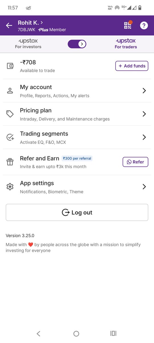 Sharma36838's tweet photo. @upstox @UpstoxSupport What is your problem? I have lost 700-800 rupees in my other ID without using it. I have to close my ID and I will not give you a single rupee. Tumse bhot aach to angel one h @AngelOne tell me fast https://t.co/8932XyPXpP