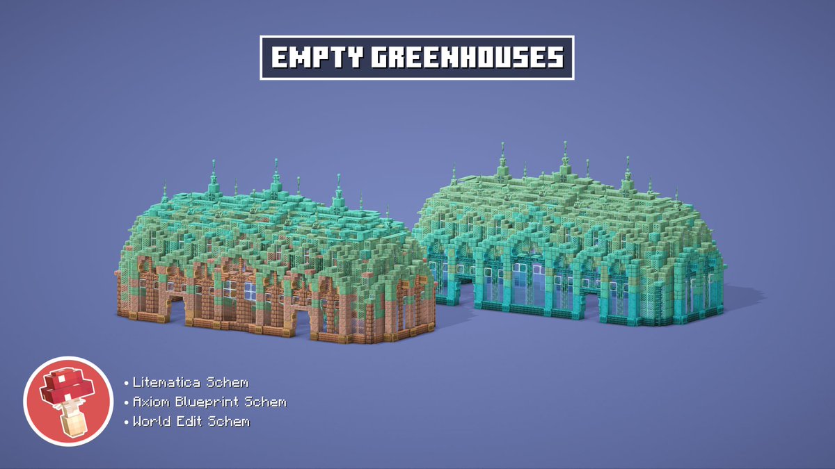 snifferish's tweet photo. ALSO! Now that the garden is revealed I'm finally putting these on the Patreon! No interior - just ready to be used however you wish, for all your growing needs!
#minecraftbuilds #minecraft建築コミュ #minecraft https://t.co/RzIZUBGIVk