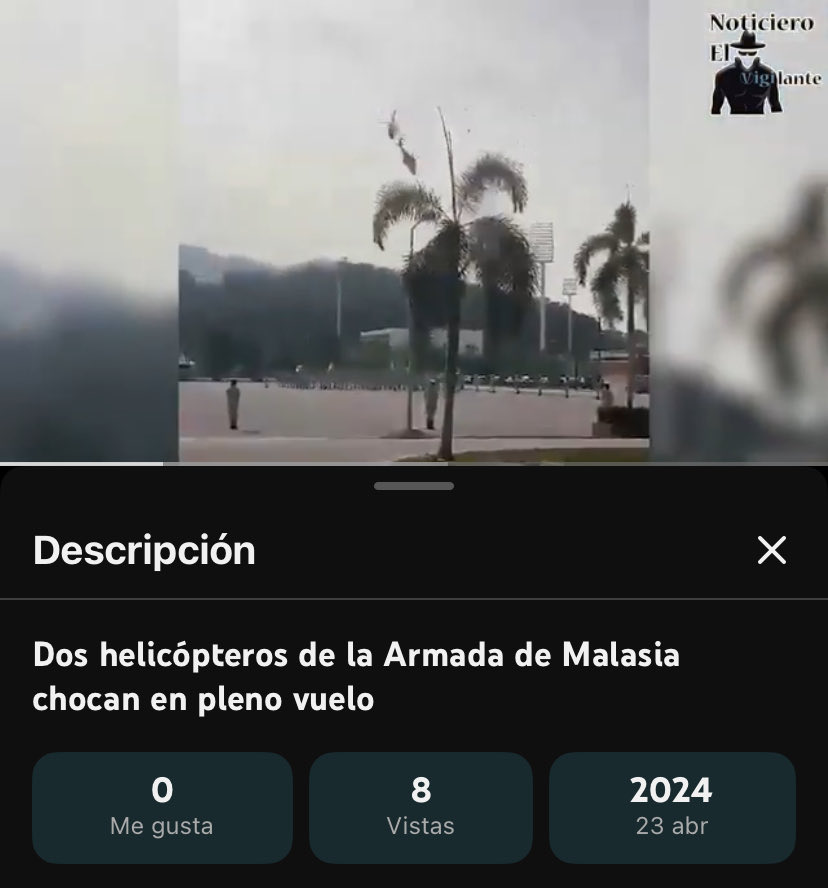 Izzhu_'s tweet photo. No se si realmente a habido algun accidente en brasil, donde supuestamente estaban Oliver y Gaspi, pero el video que se comparte de los helicopteros chocando es de años atras, y en malasia: https://t.co/QrvNi1rBlV