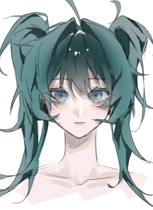 偶然お見かけしたので久々お絵描き! 髪の透明感ある塗りと無造作感たまらんです
