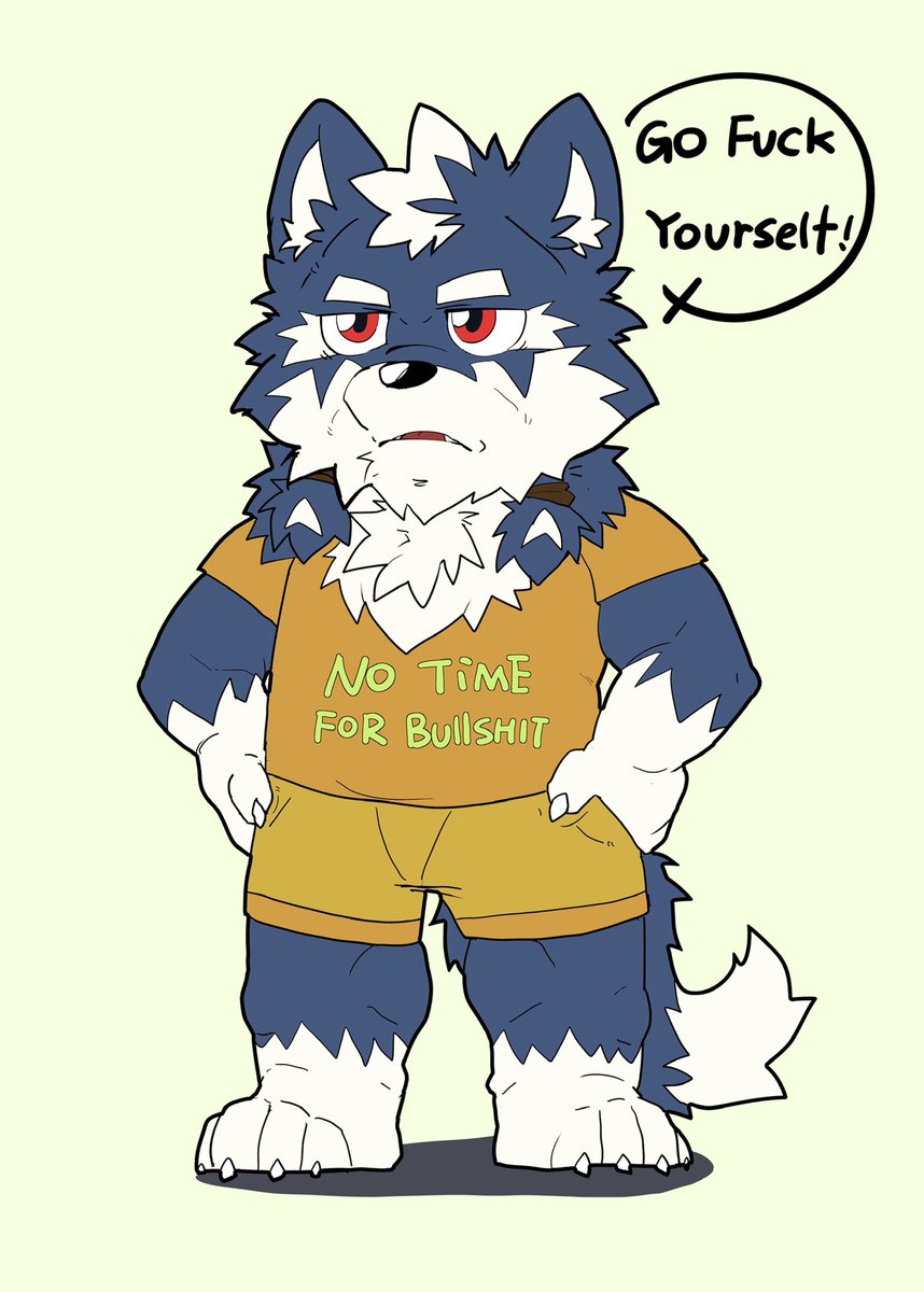 NHkari's tweet photo. No time for bullshit～

#furryart #furry https://t.co/eDVTru6nT1