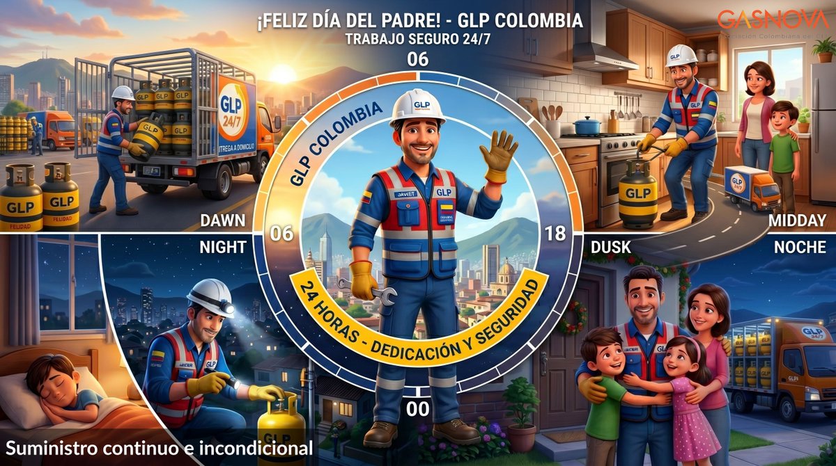 GasnovaCo's tweet photo. ¿Cómo se cruzan la ingeniería del #GLP y la paternidad?

 🇨🇴 En este #DíaDelPadre, celebramos a los hombres que equilibran la continuidad energética del país con el rol más importante de sus vidas, a través de 7 valores clave:

🔹1. Seguridad (#HSEQ): La rigurosidad que aplican en las plantas es la misma protección que garantizan en sus hogares. 
🔹2. Suministro Continuo: El GLP es un servicio esencial 24/7; el amor de estos padres es un abastecimiento incondicional. 
🔹3. Eficiencia Operativa: Expertos en optimizar recursos en la operación y en multiplicar el tiempo de calidad en casa. 
🔹4. Control de Presión: Saben manejar volúmenes controlados en la infraestructura y mantener el temple en los días difíciles en familia.
(Sigue 👇) @MinEnergiaCo @Superservicios @comisioncreg @UPMEOficial @ECOPETROL_SA