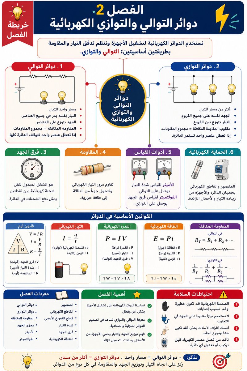 chem31phys's tweet photo. هل سبق وتساءلت كيف تعمل الأجهزة حولك؟ 

💡 الفيزياء ليست مجرد أرقام وقوانين، بل هي "لغة الكون" التي تشرح كيف تتدفق الطاقة لتنير عالمنا!
 اليوم سنبسط "دوائر التيار الكهربائي" لنرى كيف يعمل السحر خلف المفاتيح والمقابس. جاهزون للمراجعة؟ ⚡️✨

 #فيزياء #تعلم #دوائر_كهربائية https://t.co/DviQuomEyv