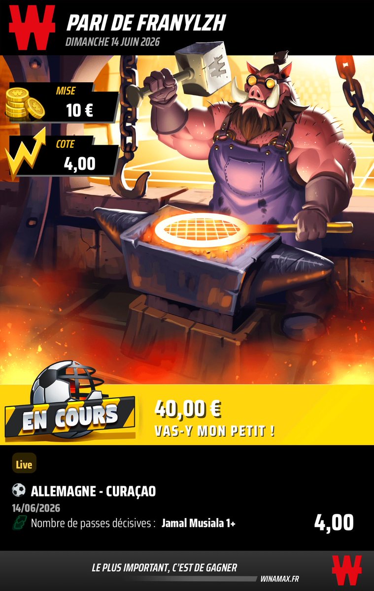 NylzhVLR's tweet photo. @QrsBetting Je l'es repris à la mi-temps vu la cote a 4 https://t.co/Ty4vovlzBc