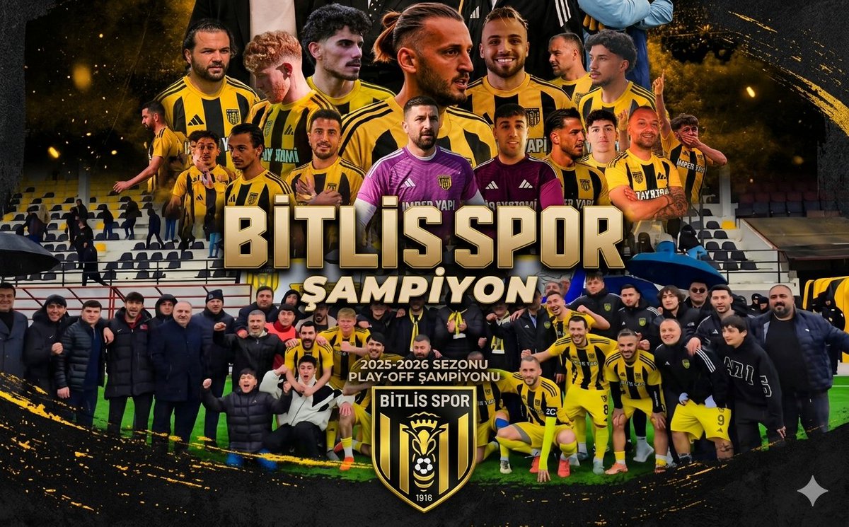 tatvantso's tweet photo. #Şampiyon Bitlis Spor’umuzun BAL ligi Play-Off Finali’nde gösterdiği büyük mücadele sonucunda 3. Lig’e yükselmesinden dolayı başta futbolcularımızı, teknik heyeti, kulüp yönetimini ve büyük Bitlis Spor taraftarını yürekten tebrik ediyorum.

Bilal ADABAĞ 
Tatvan TSO Başkanı https://t.co/DnQd6JV8BG