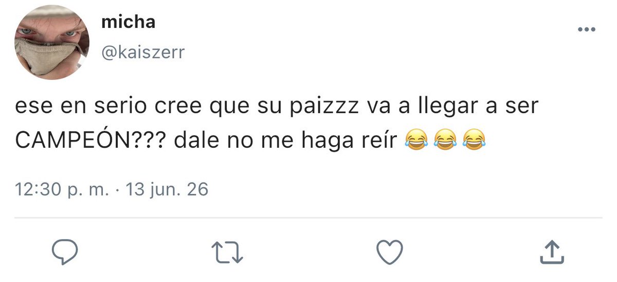ddr0g4d0's tweet photo. ౨ৎ╰⇀ #kaisagi | au !!

Donde Kaiser topa durante el mundial la cuenta de un mexicano que tiene mucha fé en su selección. Sin embargo, Kaiser no duda en responderle cada tweet de la manera más alzada, recordándole cuántas copas tiene la albiceleste. https://t.co/pZrPORc3Sk