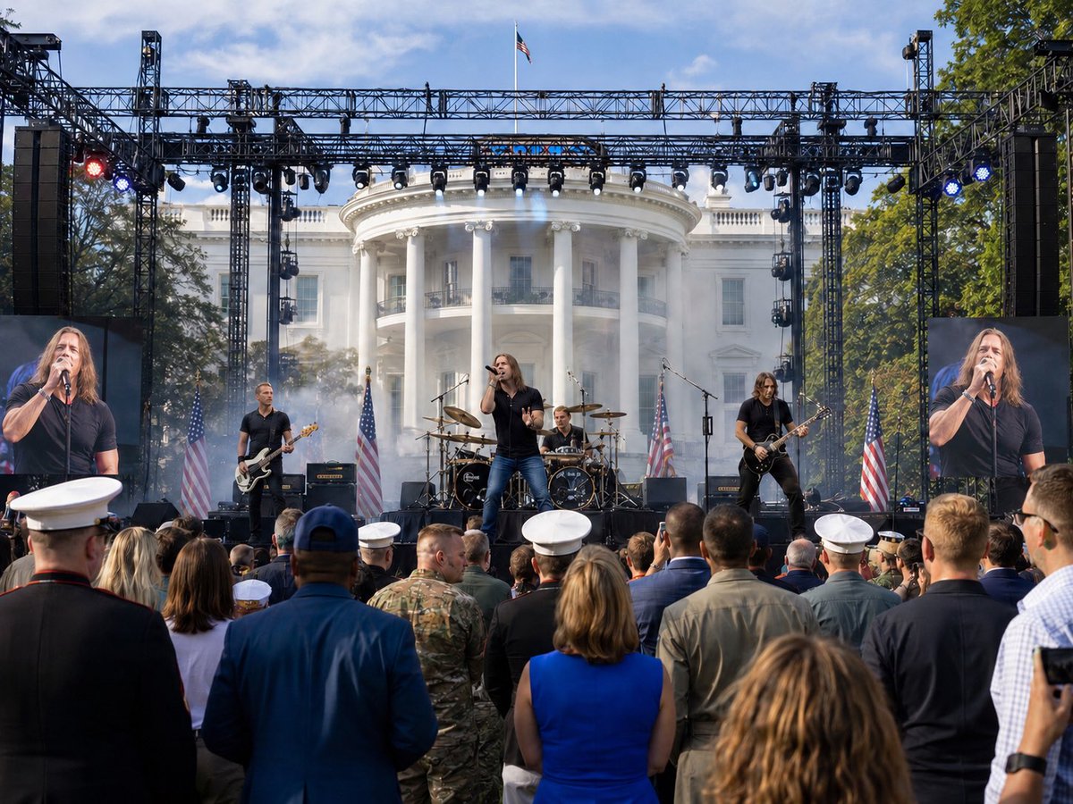 LouisCKfanpage's tweet photo. Creed opening for UFC on the White House lawn. Merica 🇺🇸 https://t.co/6kn1uJxWlt