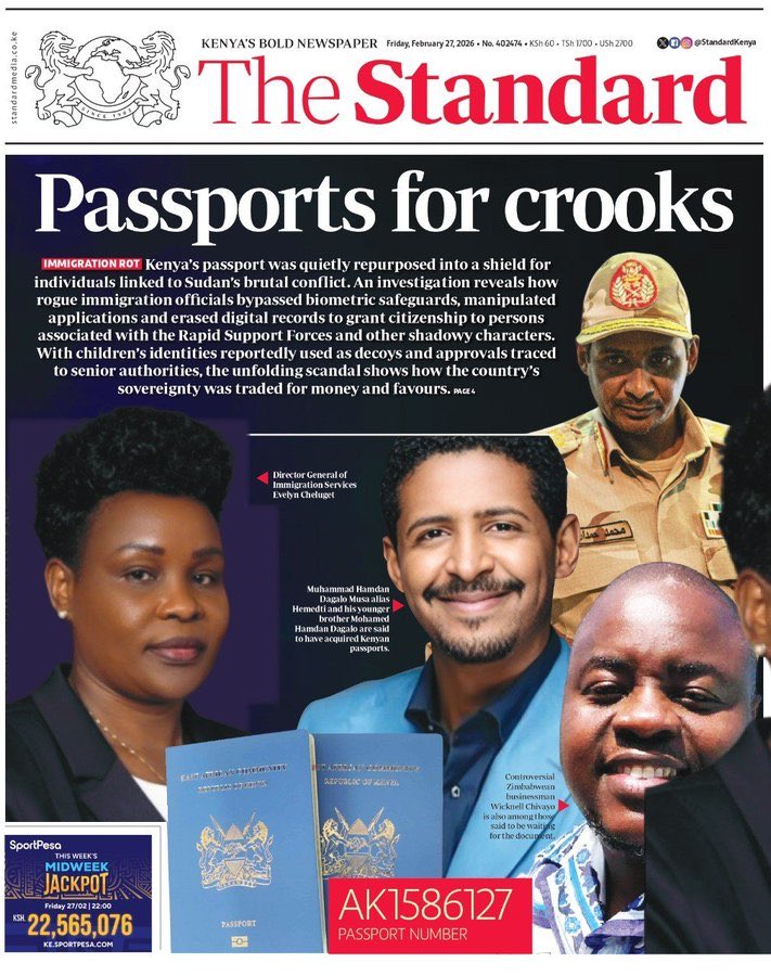 SaddiqueShaban's tweet photo. William Ruto's people at Immigration department have been selling Kenya's sovereignty to crooks. https://t.co/89e2cpBUmK