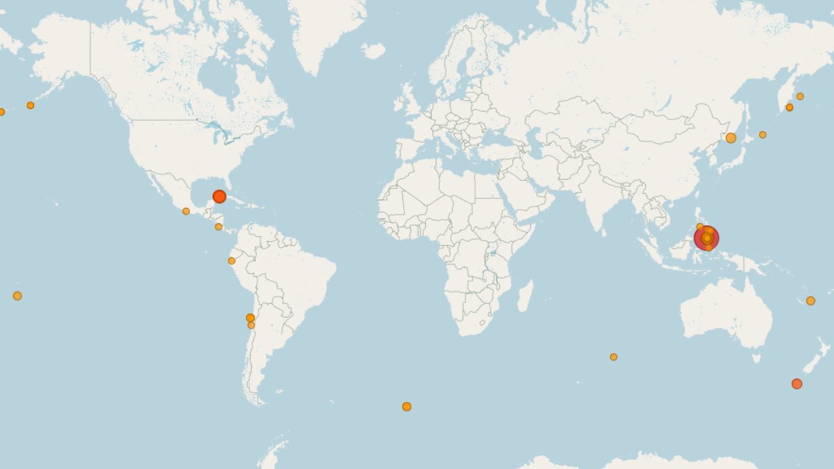 NewEarthquake's tweet photo. Weekly Earthquake Recap

📊 M 5+ earthquakes: 50
💥 Largest: M 7.8 - 24 km WSW of Burias, Philippines
⬆️ Shallowest: 5 km, M 5.2 - 93 km SSW of Unalaska, Alaska
⬇️ Deepest: 343 km, M 5.7 - 33 km ESE of Ol’ga, Russia https://t.co/ny71wrgP59