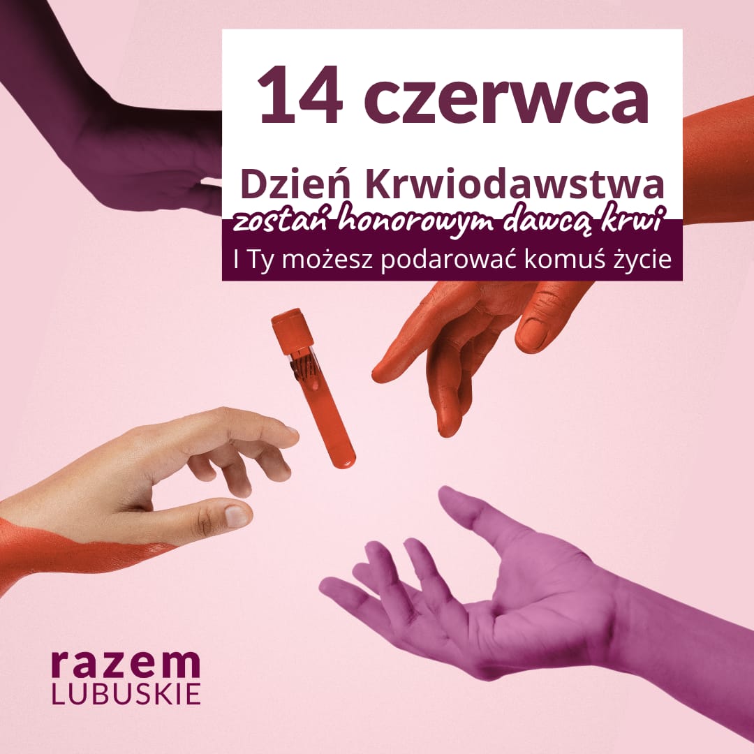LubuskieRazem's tweet photo. 14 czerwca to międzynarodowy Dzień Krwiodawcy. Tegorocznemu świętu towarzyszy hasło: „Jedna kropla człowieczeństwa. Oddaj krew. Ratuj życie”. To silnie rezonuje z tym, że wszyscy jesteśmy po prostu ludźmi. Nie każde z nas jest bohaterką/em w uniformie lekarki czy strażaka. https://t.co/nsWA6wH9i8