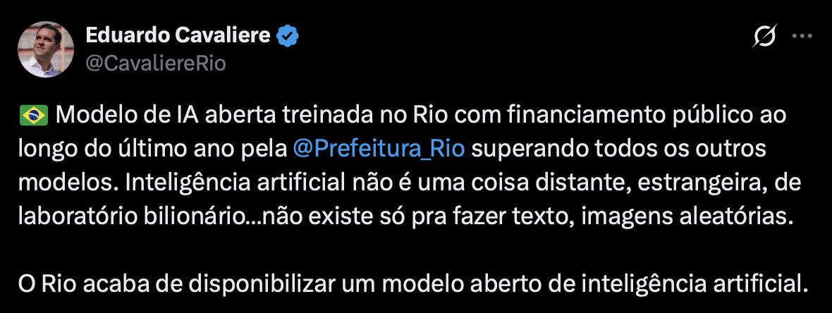 Edgarzin_'s tweet photo. História cheia de furos, o prefeito do RJ disse que foi financiado com dinheiro público, já o que acredito que seja o líder do projeto, disse que não foi financiado com dinheiro público.

E agora estamos descobrindo que na verdade, o modelo não foi fine-tuning puramente a partir do Qwen 3.5, na verdade é a partir do Nex N2 Pro

Evidências da Nex: https://t.co/PGlMAZdEAv

A parte irônica: o benchmark de ambos modelos são exatamente quase o mesmos (segundo os benchmarks públicos, o Nex ainda supera), então, o que realmente foi melhorado?