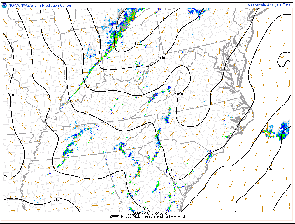 vortrexed's tweet photo. A lee trough (elongated area of low pressure east of mtns) should help initiate our storms in the DMV soon. Deep layer shear seems sufficient enough for sustained convection, but there is uncertainty as to how much instability (and capping) there will be later #mdwx #dcwx #vawx https://t.co/NrxGDTDdHz