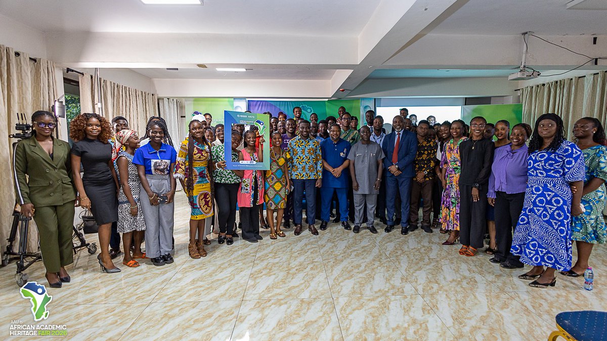 AautvU's tweet photo. A moment to pause and connect. The changemakers of the African Academic Heritage Fair 2026 โ united by one theme, one Africa.
#AAHF2026 #AUDay https://t.co/jxhjrymRuY