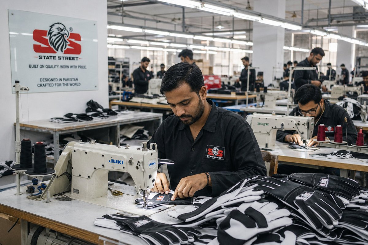 StateStreet_PK's tweet photo. Behind every pair of State Street gloves is skilled craftsmanship, precision, and dedication. From material selection to stitching, inspection, and packaging, every step reflects our commitment to quality. Built with Precision. Crafted with Pride. https://t.co/BSlj6WhWs0