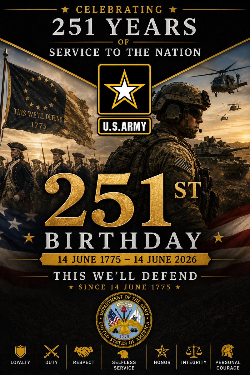 MikeCaskey81814's tweet photo. #USArmy
#Army251
#ArmyBirthday
#ThisWellDefend
#MilitaryHistory
#America250 https://t.co/p78gx0mujI
