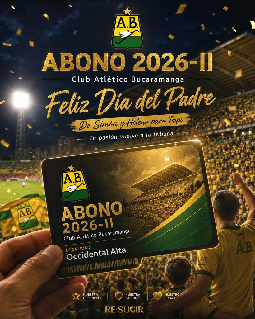 ABSimonBro's tweet photo. No había mejor regalo para papá, falta el mío, lo busco esta semana 💛💚🐆@ABucaramanga https://t.co/ptQmYsZmR9