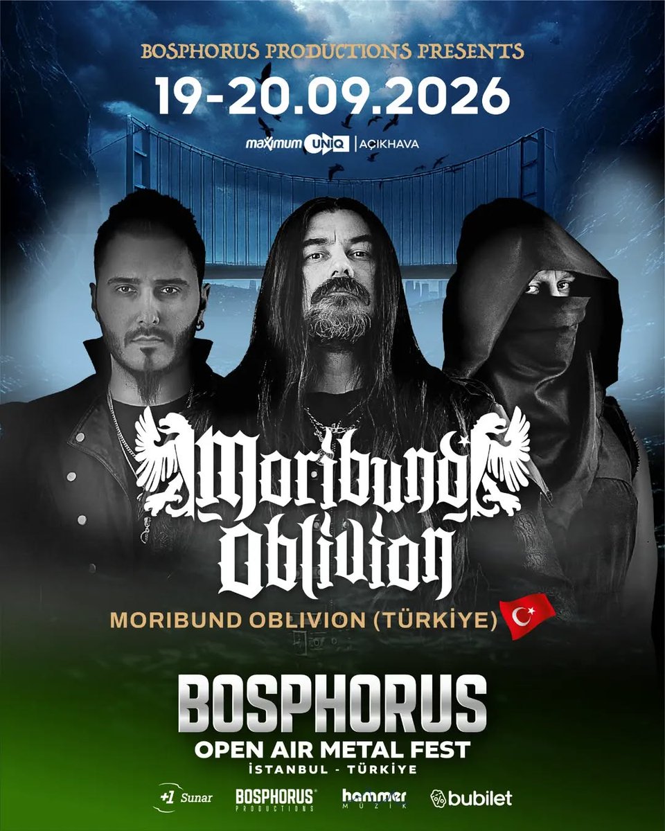 PostMonde's tweet photo. Bosphorus Open Air Metal Fest'in ev sahibi grubu Moribund Oblivion, yeni albümü Intertemporal ve yenilenen setlist ile bu yıl @maximumuniq Açıkhava sahnesinde 🎵 Kombine biletler satışta. https://t.co/HZFJQLxmqN