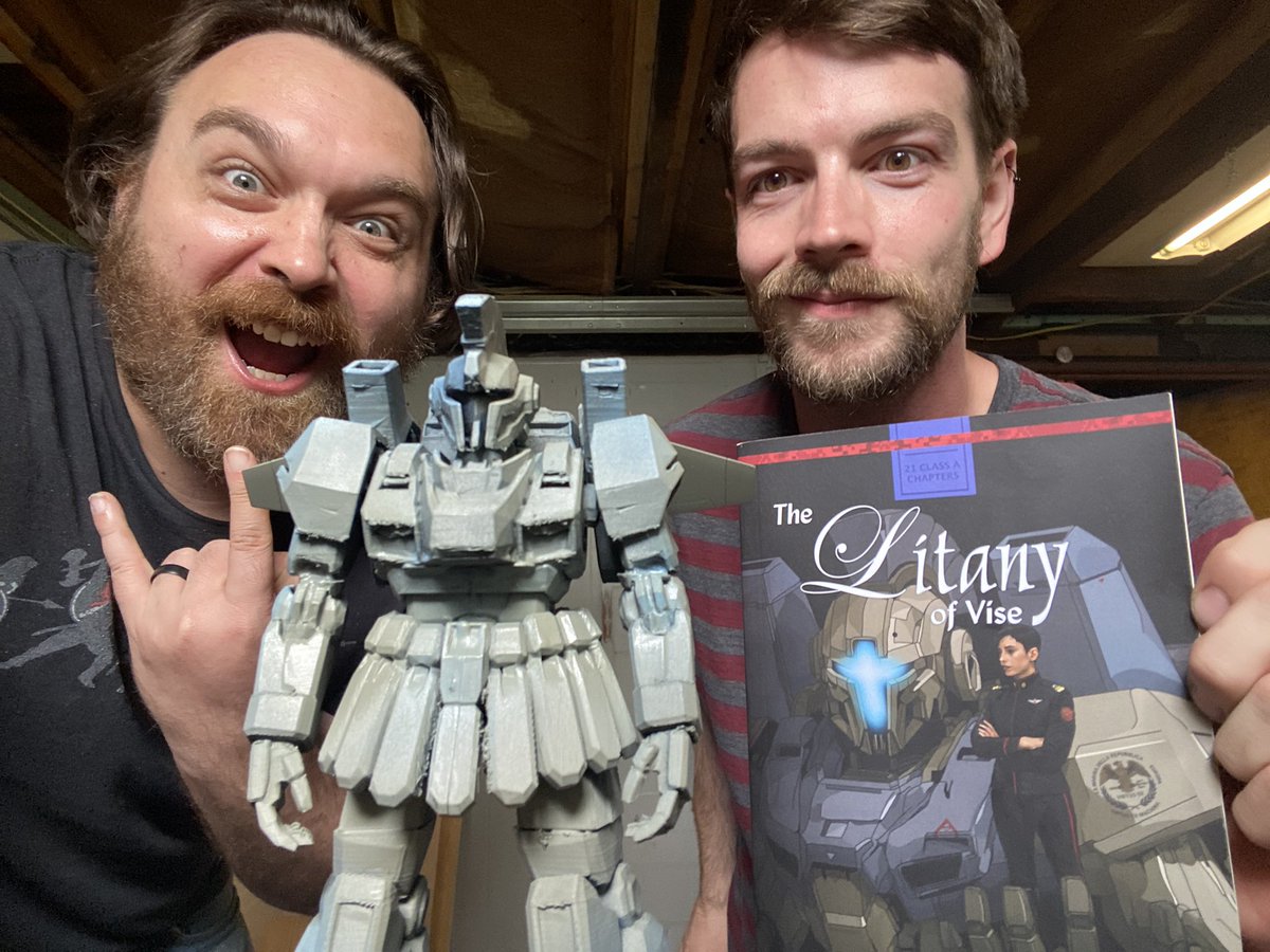 Trippwrites's tweet photo. Working on building a model of the Centurion from my book The Litany of Vise with my buddy Jude. https://t.co/ADWBuMoVS2