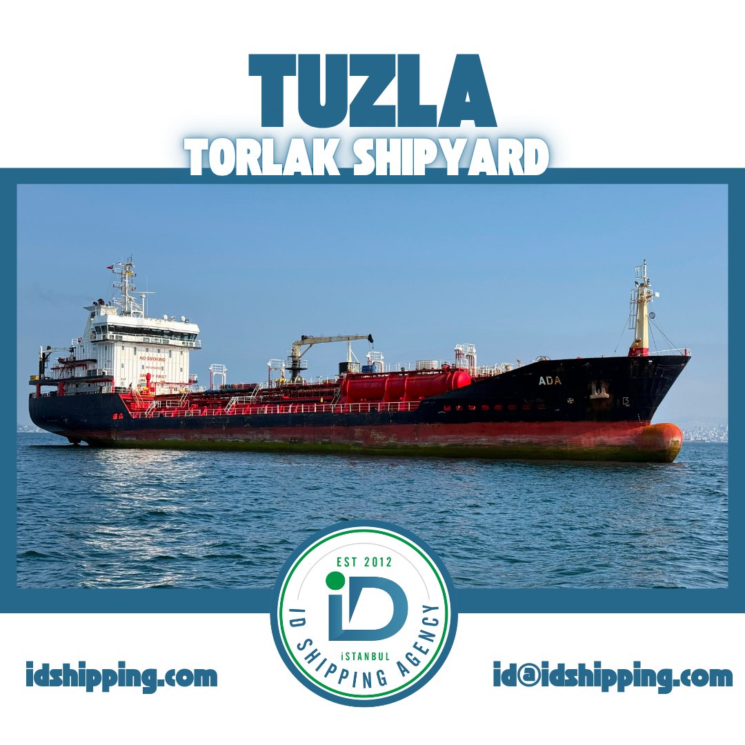 ShippingId's tweet photo. ⚓ M/T ADA at Tuzla Torlak Shipyard.

Proud to support another successful shipyard call in Türkiye.

#Tuzla #Shipyard #IDShipping #Maritime https://t.co/65NNT8t2Wa
