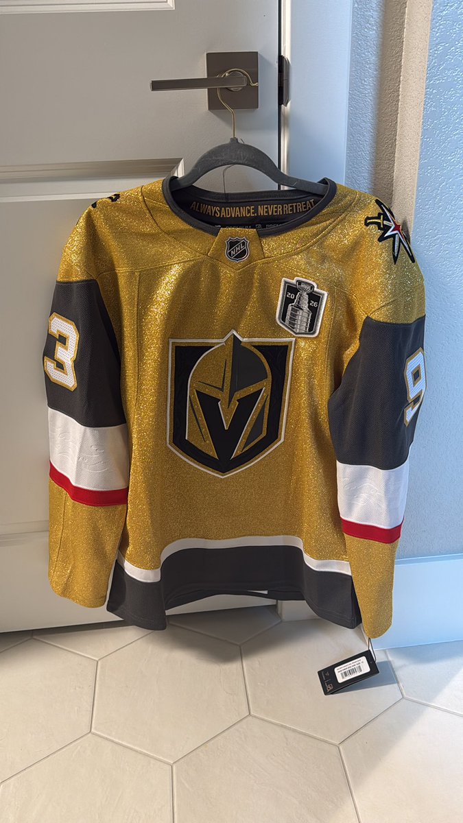 SidSchaefe's tweet photo. New Mitchy Marner jersey ready for game 6 tonight! #forgedingold https://t.co/iLdPNqtTbM