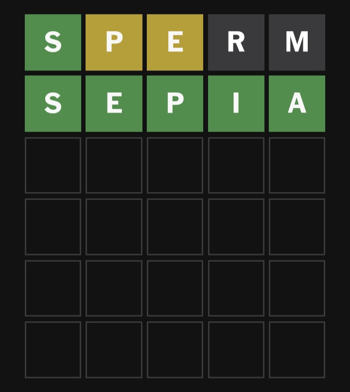 _______GANGRENE's tweet photo. I solved my wordle mommy can we have sex now please https://t.co/nNg4lN2ZJx