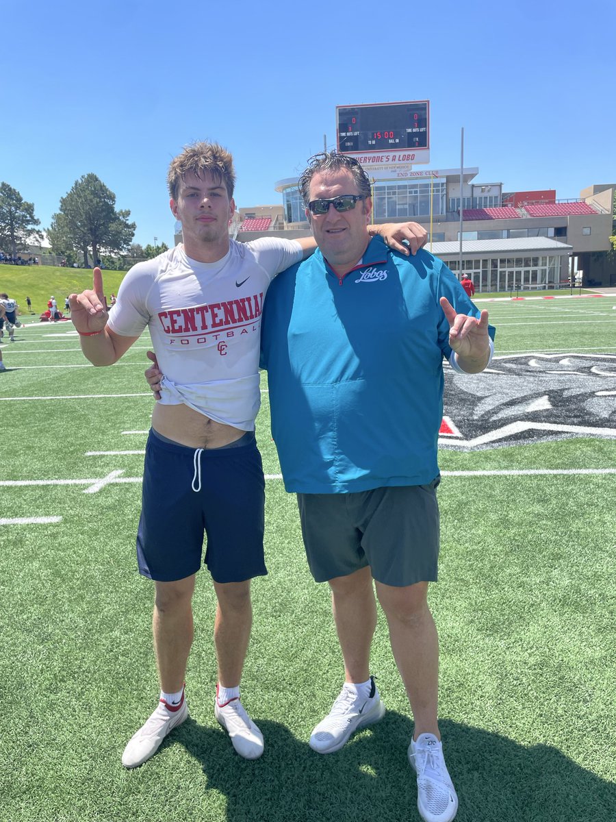 TylerOverstree7's tweet photo. Thank you to @UNMLoboFB for having me out today At camp. Felt is was very successful. Made top 5. Appreciate the love. @Coach_Eck @LoniFangupo @Coach_CBooth @CoachNardo14 @Cehsfootball @CoachThiele @KamrynBennett @Coach_ATaylor @BrandonHuffman @CoachPerrone https://t.co/xR28fn64LP