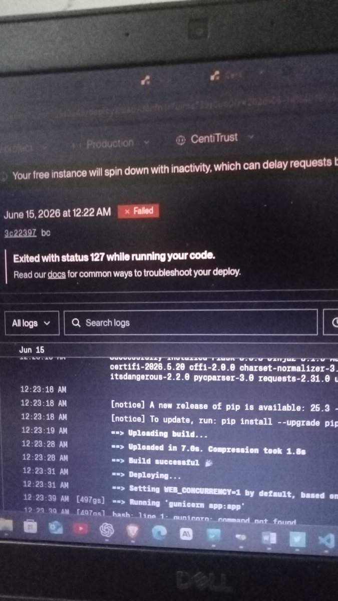 Scriptedsoul18's tweet photo. Deployment errors are actual moat btw 😭 ;) https://t.co/egCqWnXyFU